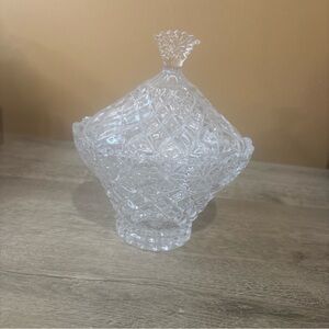 Vintage Crystal Clear Industries BRUSSELS Lead Crystal Candy Dish 3B